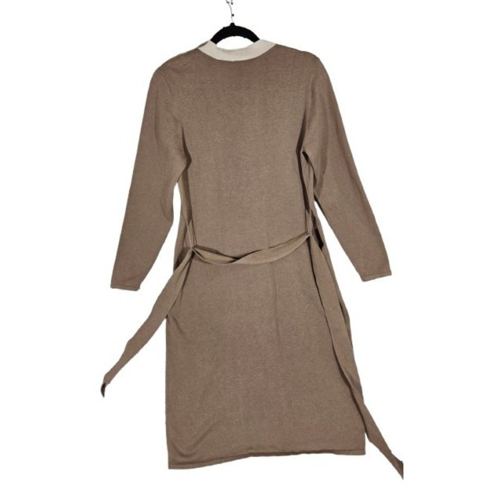 Cabi Sweater Cardigan Sz M Genteel Long Tunic Style #6161 Taupe Tie NEW $175 - Picture 3 of 5